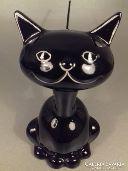 Rare desk ornament goebel porcelain letter opener black kitten cat from 1962 pretzel holder ring holder
