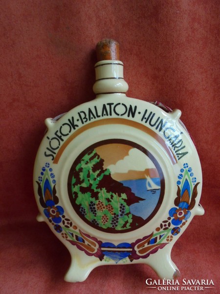 Ritka Gránit porcelán Siófok-Balaton Hungária feliratos kulacs