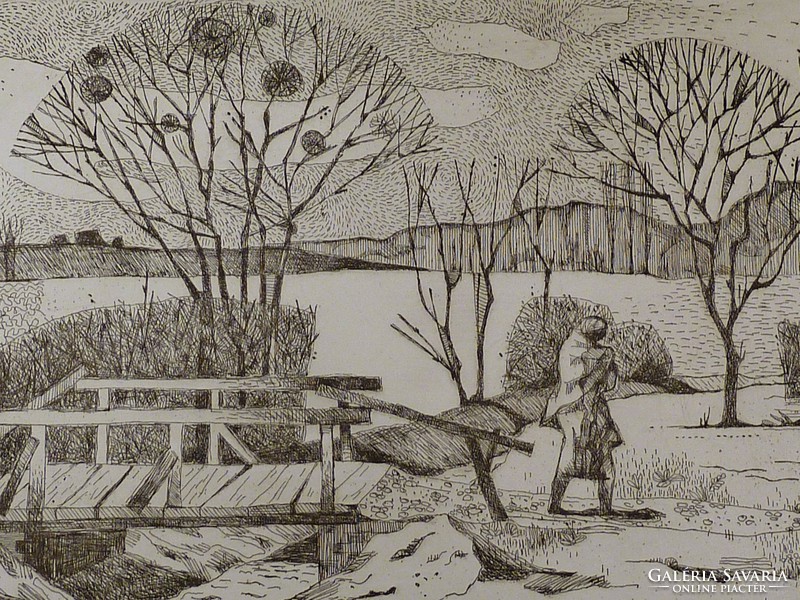 Etching by Mária Tury