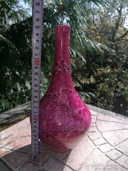Hollóház purple chandelier vase, 25 cm