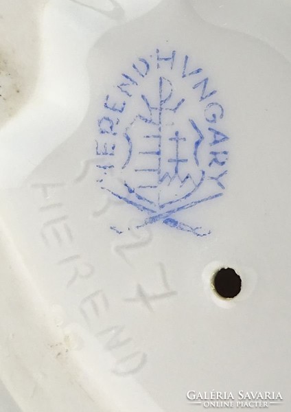 0T873 Régi Herendi porcelán nyúl nyuszi 13.5 cm