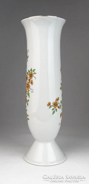 0T886 Régi virágmintás Zsolnay porcelán váza 27 cm