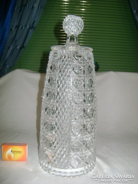 Metszett üveg búra, díszüveg - 32 cm, 2,7 kg