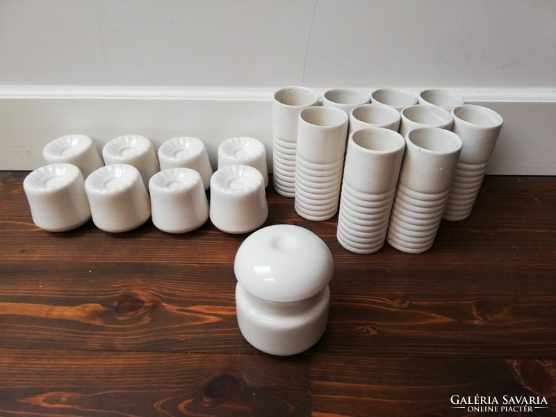 György gabriella ceramics semi-porcelain glazed white stoneware, spice holders, candle holders