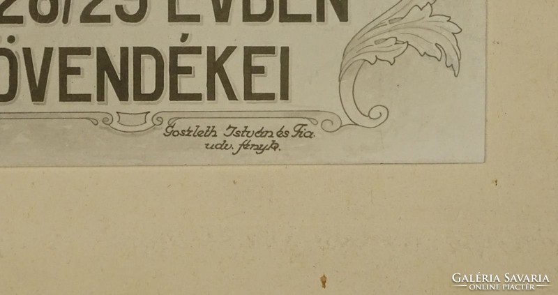 0U001 Régi iskolai fotográfia tablókép 1929