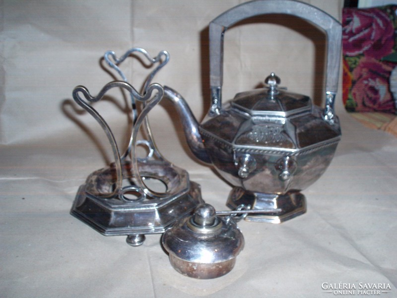 Antique monogrammed usa, silver-plated tea maker