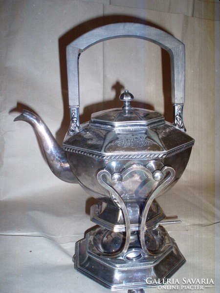 Antique monogrammed usa, silver-plated tea maker