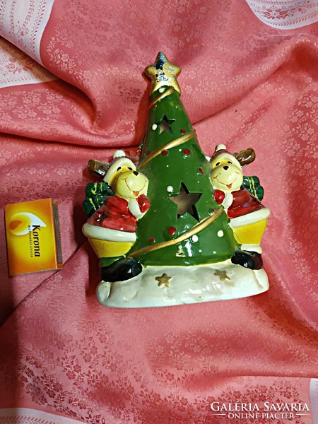 Christmas ceramic candlestick