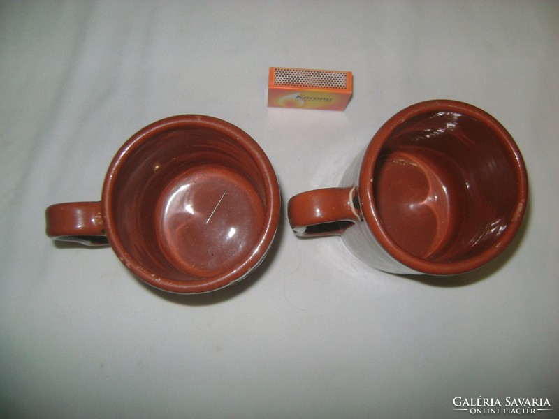 Glazed ceramic jug - two pieces - Hódmezővásárhely sign