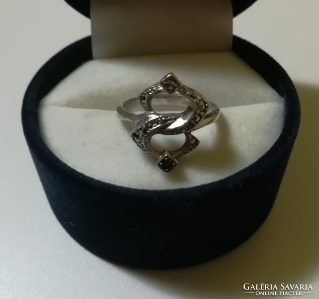 Régi markazit köves ezüst gyűrű 