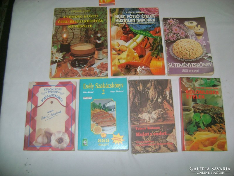 Hét darab retro szakácskönyv - 1980-as 1990-es évek