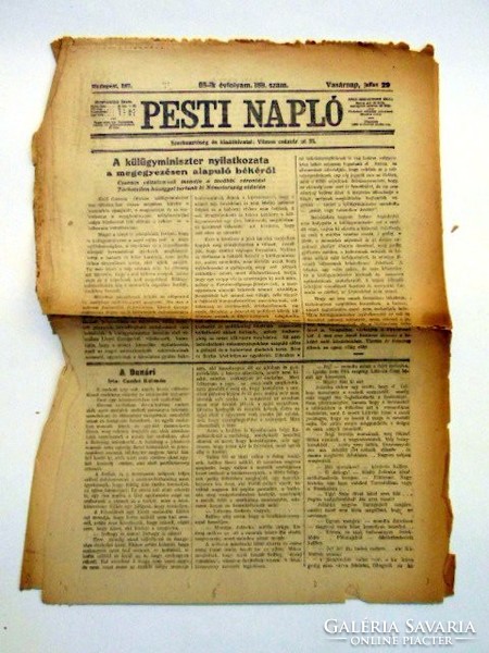 1917 július 29  /  PESTI NAPLÓ  /  RÉGI EREDETI ÚJSÁG Ssz.: 923