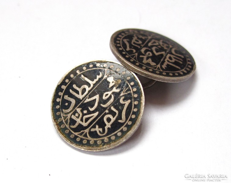 ¼ Enamel buttons made of Budju - mahmud ii Algerian coins.