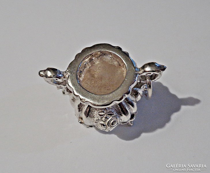 Silver Art Nouveau pot pendant