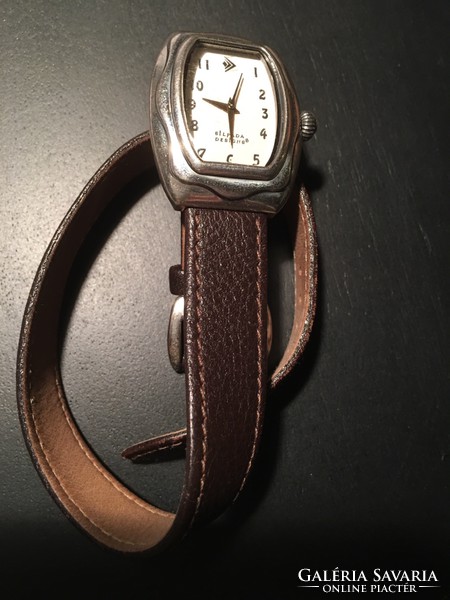 Silver watch (silpada) with brown leather strap