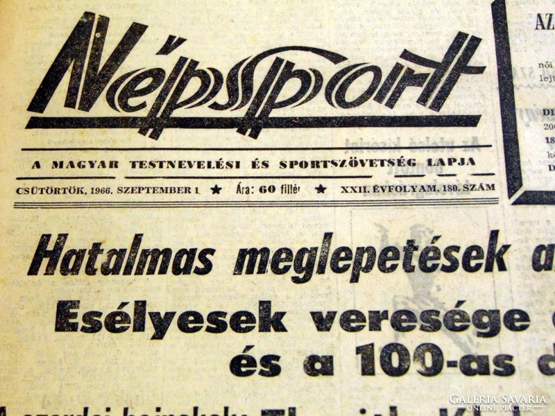 1960 február 19  /  Népsport  /  SZÜLETÉSNAPRA RÉGI EREDETI ÚJSÁG Szs.:  4870
