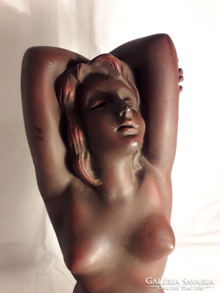 Mid Century nagy méretű - erotikus női akt - jelzett kerámia szobor