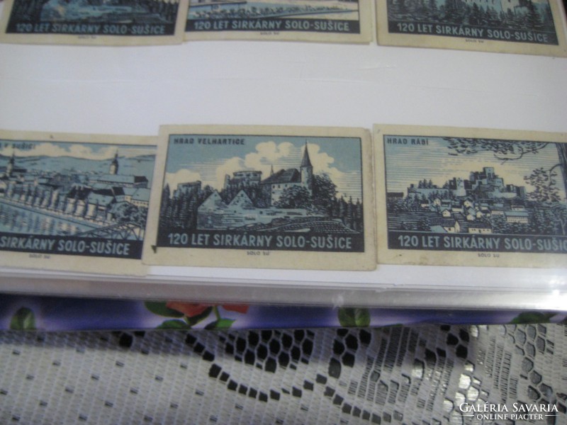 Czechoslovak match tags, castles, 9 pieces from the sixties