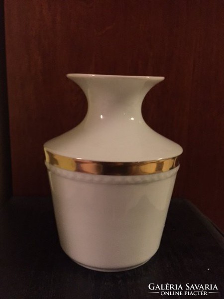 White-gold German Fürstenberg porcelain vase before 1989 (50)