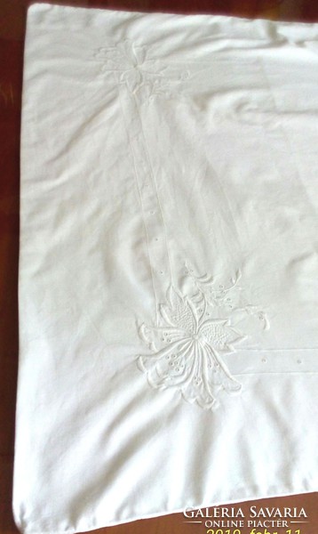 Antique white embroidered cushion cover 79 x 77 cm