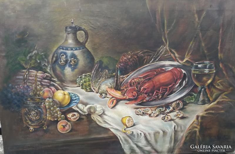 Újházy Ferenc: Antik csendélet homárral