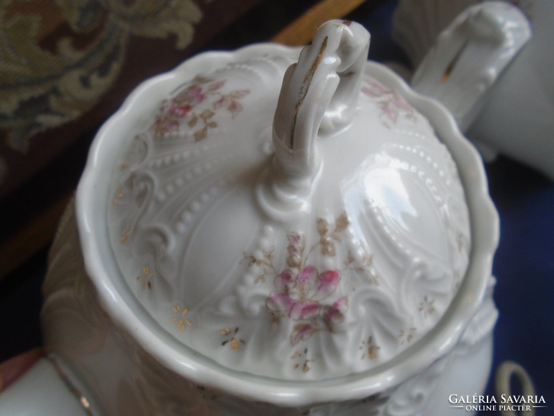 Art Nouveau jug with sugar holder and milk spout.