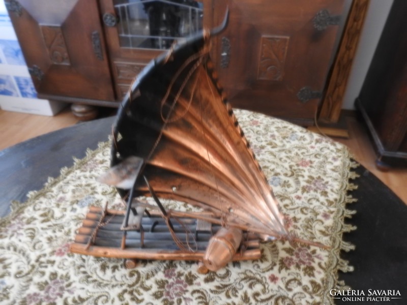 Handmade copper ship model