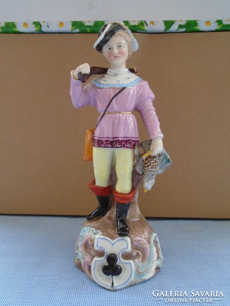 Antik Rudolstadt Ernst Bohne Sohne figura Porcelán a legelsők  közül ca 200 éves