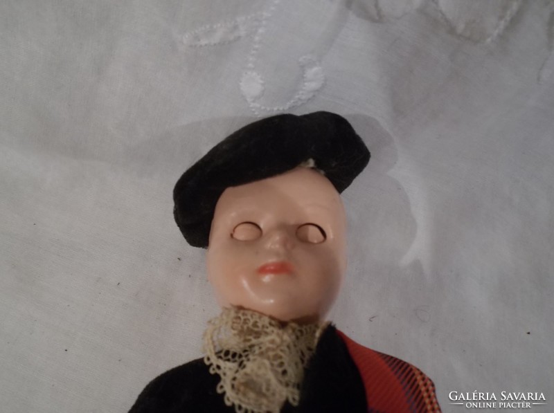 Doll - blinking - 15 x 7 cm - old - rubber doll in folk costume, - perfect