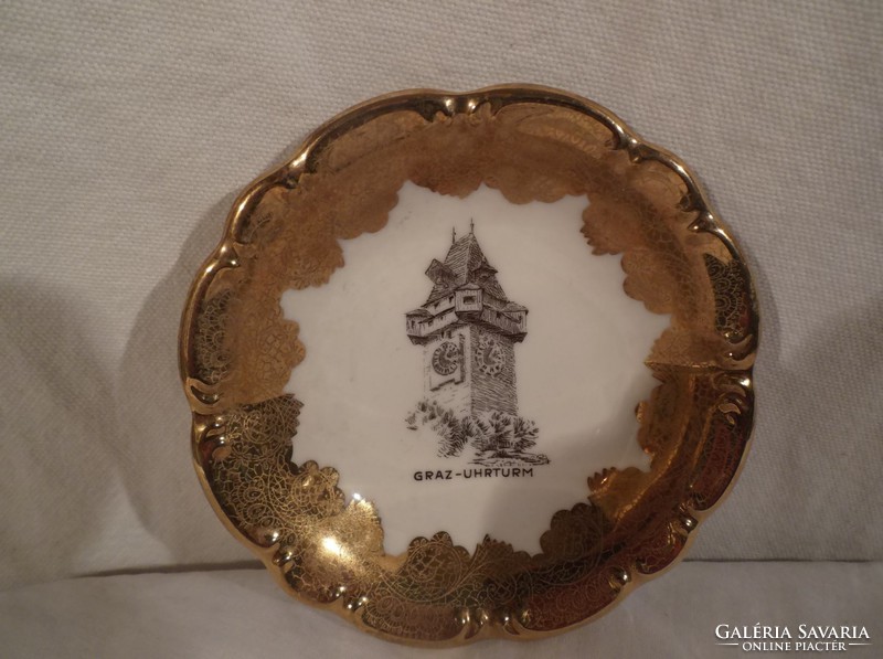 Plate - marked - thickly gilded - German - old 10 cm - porcelain - flawless
