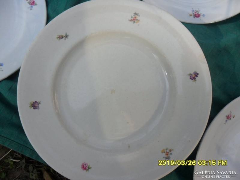 9 db Zsolnay és Drasche virágmintás tányér