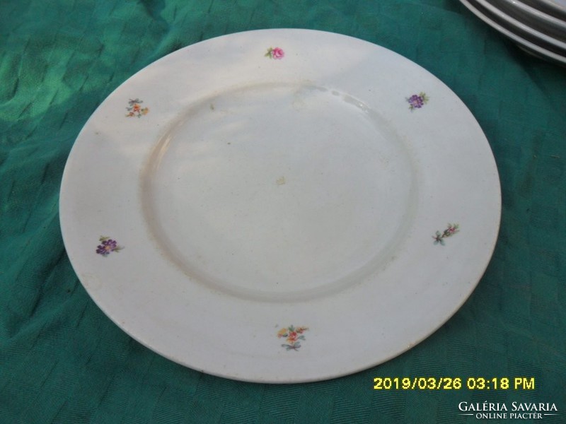  9 db Zsolnay és Drasche virágmintás tányér