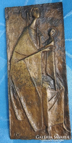 Bronzed image of the Virgin Mary with her baby - 1988 on the occasion of Pope John Paul II's visit to Austria