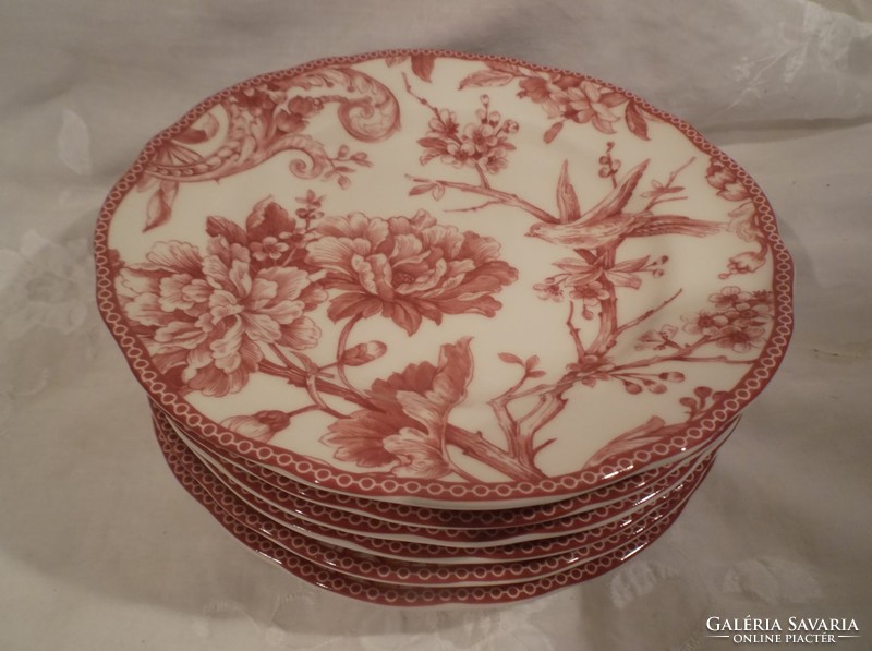 Plate - 6 pcs - adelaide maroon by 222 fifth - 22 cm - porcelain - perfect - flawless