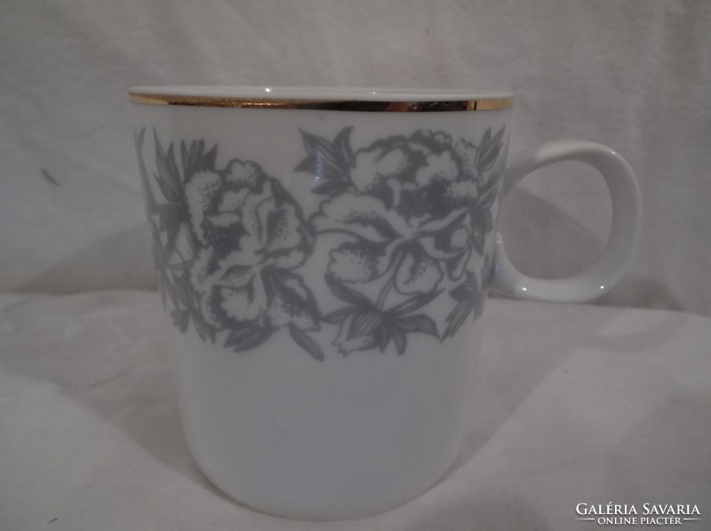 Mug - marked - 1.75 Dl - with silver pattern - gold edge - porcelain - flawless
