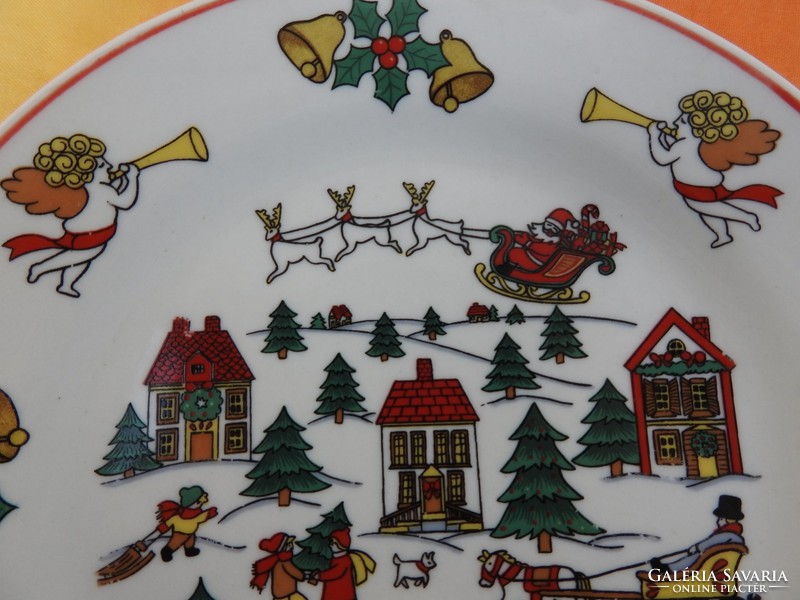 IEE karácsonyi tányér - téli jelenettel és puttokkal
