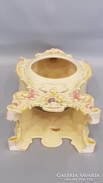 Antik Zsolnay porcelán óra tok a rokokó sorozatból