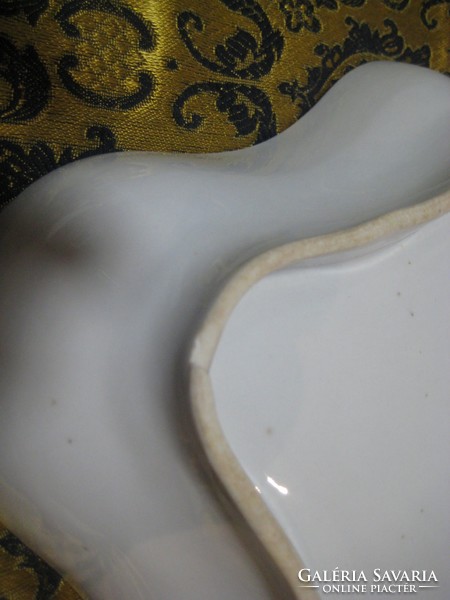 Antique Zsolnay bowl, with a mark pressed into the mass, with a small defect, photographed, 31 cm