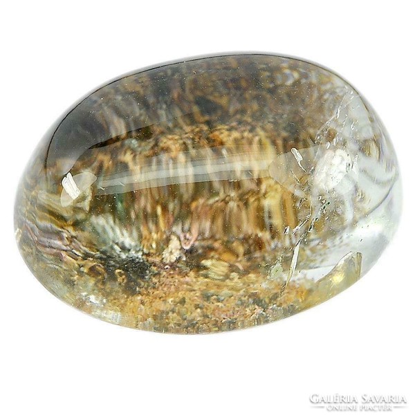 Real, 100% product. Special brown-white moss quartz gemstone 98.59 ct. (Near translucent)
