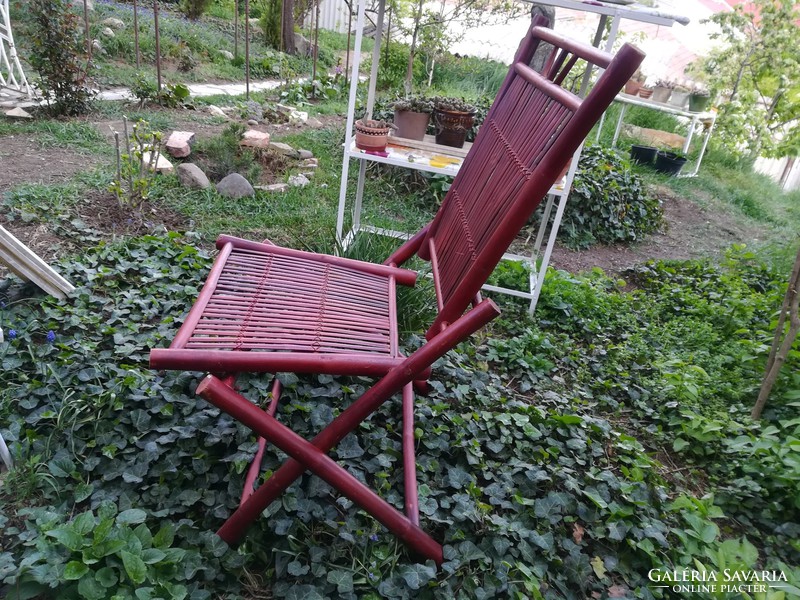 Rattan folding bamboo garden chair