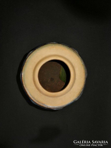 Többszínű barna kék mázas kerámia váza (M:26cm) - EP