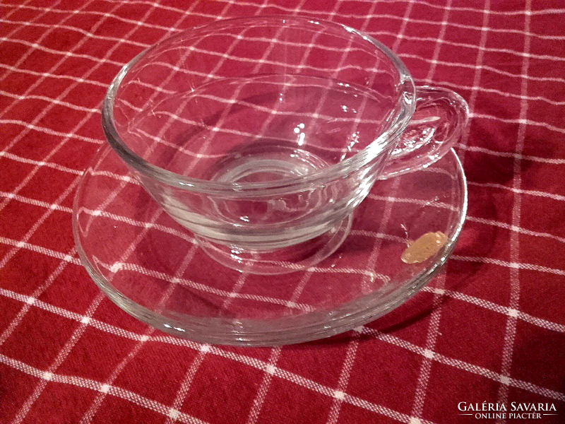 Old bohemia glass made in czechoslovakia thick glass tea set, coffee set