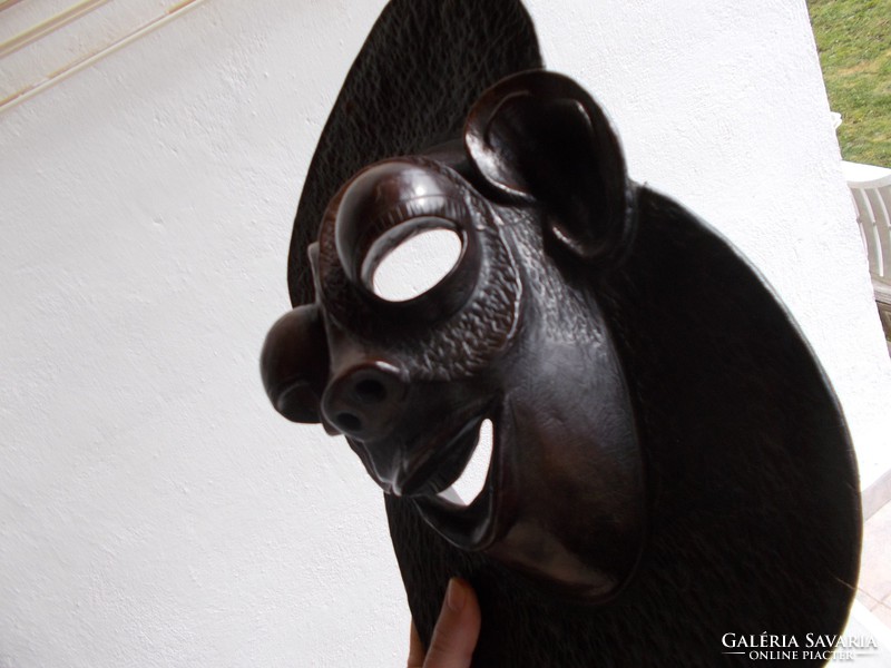 Régi Afrikai mask,46x24 cm,elefant bőr