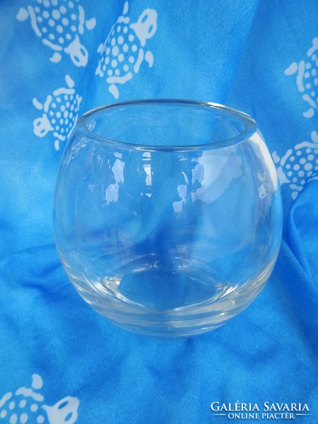 Heavy oval glass vase - glass vase