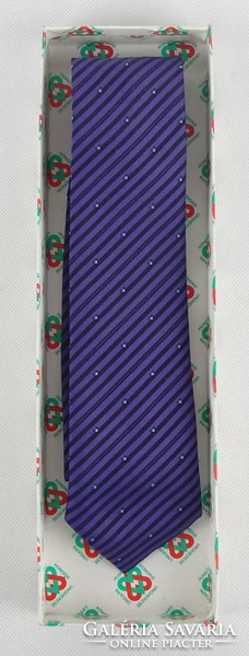 0W508 Lila-fekete csíkos nyakkendő