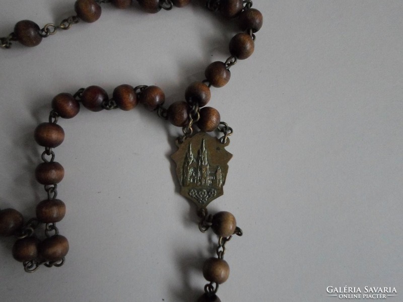 Old, copper and wooden rosary