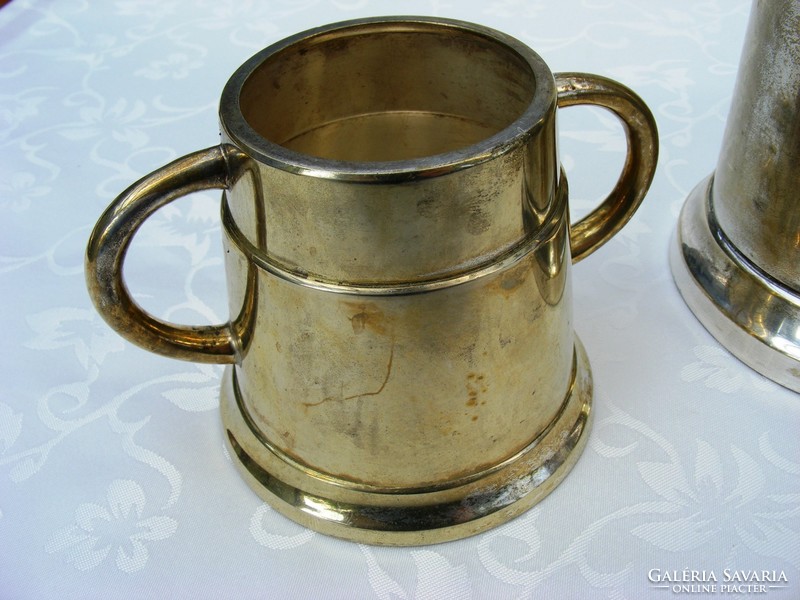 Antik, art deco ritkaság, gyönyörű ezüstözött tea és kávé szervírozó készlet, letisztult formák