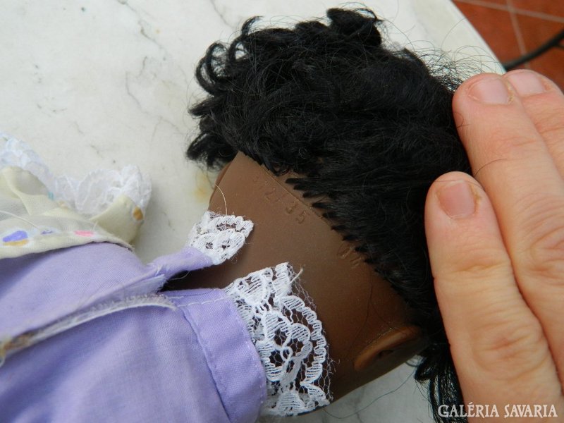 Retro approx. 30-40 years old numbered negro sleeping doll 36cm