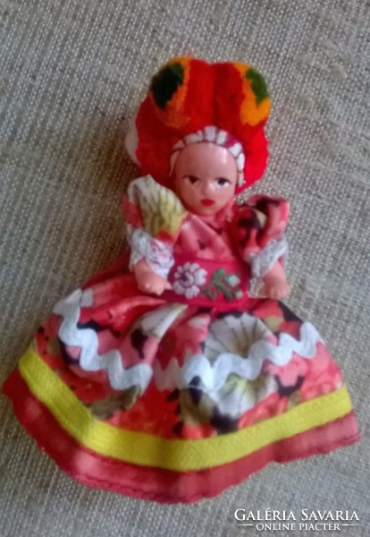 Old folk art homemade retro matyó doll in good condition