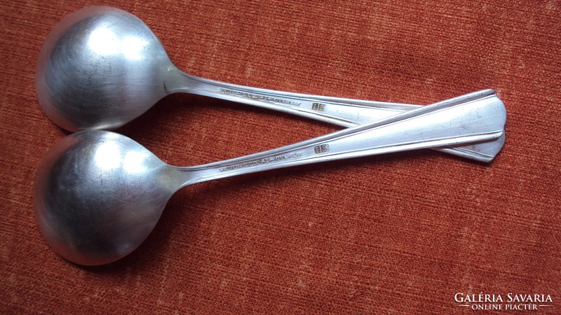 Thick silver-plated round spoons (milk yeast and yoghurt, sour cream) (Marked)
